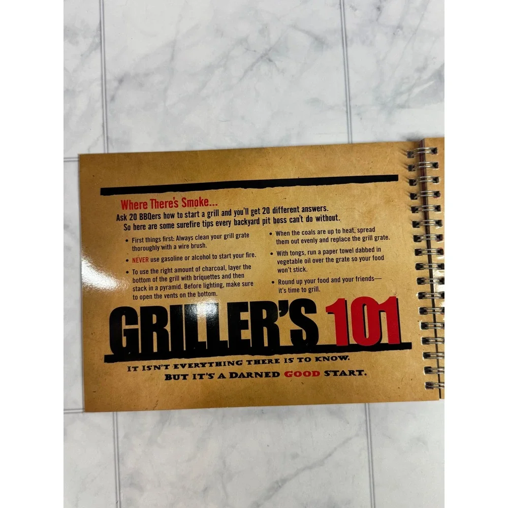 Marlboro Cook Like A Man Cookbook 2004 Vintage BBQ Grilling Recipes Spiral Bound